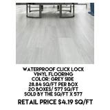 Waterproof Click Lock Vinyl Flooring x 577 sq ft