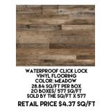 Waterproof Click Lock Vinyl Flooring x 577 sq ft