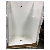 White Fiberglass shower surround