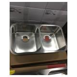 8" Kindred Double Bowl SS Kitchen Sink. Display.