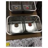 9" Kindred Double Bowl SS Kitchen Sink. Display.