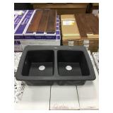 9" Franke Double Bowl Composite Sink. Display.