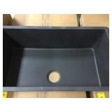 33" Single Bowl Quartz Classic Black Sink