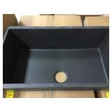 33" Single Bowl Quartz Classic Black Sink