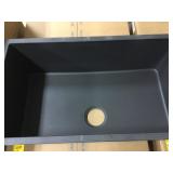 33" Single Bowl Quartz Classic Black Sink