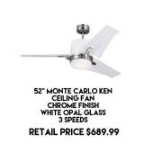 52" Monte Carlo Ken Ceiling Fan