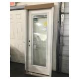 30" RH Fiberglass Fullview Exterior Door w/ Blinds