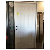 36" RH Steel 6 Panel Exterior Door