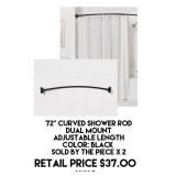 72" Curved Dual Mount Shower Rod x 2