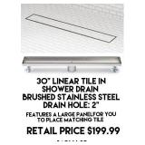 30" Linear Tile in Shower Drain