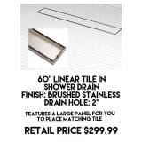 60" Linear Tile in Shower Drain