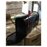 Post Mount Steel Mailbox in Black