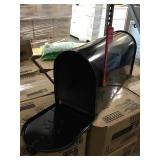 Post Mount Steel Mailbox in Black x2