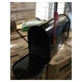 Post Mount Steel Mailbox in Black x3