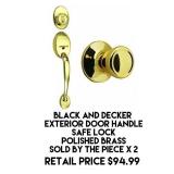 Black & Decker Exterior Door Handle Safe Lock x 2