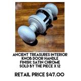 Ancient Treasures Interior Knob Door Handle x 12