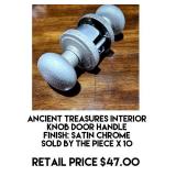 Ancient Treasures Interior Knob Door Handle x 10