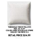 24" x 24" Threshold Throw Pillows x 4