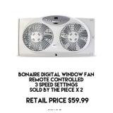 Bonaire Digital Window Fan x 2