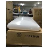 Two 1 1/2 x 2 White Puff Shades for One Money