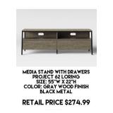 Media Stand with Drawers