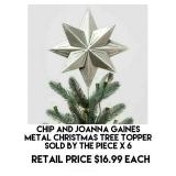 Metal Christmas Tree Topper x 6