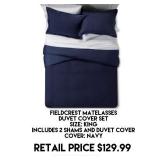 Fieldcrest King Size Matelasses Duvet Cover Set