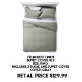 Filecrest Linen King Size Duvet Cover Set