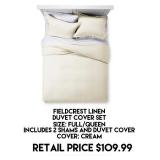 Fieldcrest Linen Full/Queen Duvet Cover Set