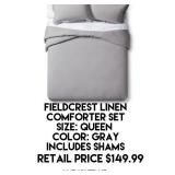 Fieldcrest Linen Queen Comforter Set