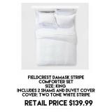 Fieldcrest Damask Stripe King Comforter Set