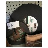 Mixed size abrasive cutoff blades.