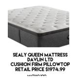 Sealy Cushion Firm Pillow Top Queen Mattress