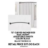 72" Curved Shower Rod x 2
