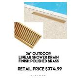 36" Outdoor Linear Shower Drain