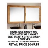 Signature Hardware Teak Medicine Cabinet