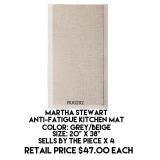 Martha Stewart Anti Fatigue Kitchen Mat x 4