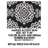 30" x 35" Maples Accent Rug x 3