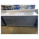 72.5" Double Bowl Vanity Top w/Base