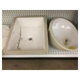 Circular and rectangular undermount sinks x2.