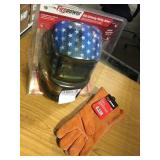 Firepower welding helmet and gloves