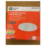 8" color changing trimless disk light case x 4