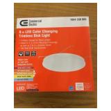 8" color changing trimless disk light case x 3