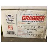 8" x 2.5" grabber construction screws x2