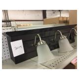 3 light wooden wall mount fixture