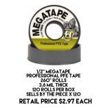 1/2" Megatape Professional PFE Tape x 120 rolls