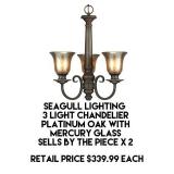 Seagull Lighting 3 Light Chandelier x 2