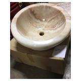 16" Tan Marble Decorative Sink