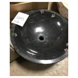 15" circlular black marble decorative sink x 2