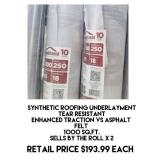 Synthetic Roofing Underlayment x 2 rolls
